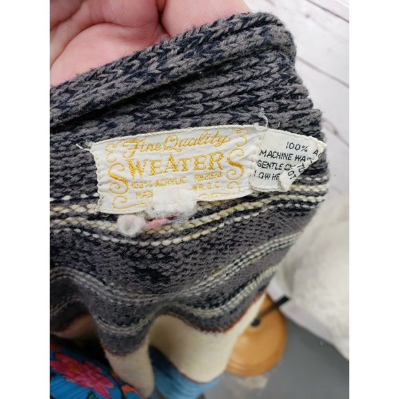 Fine Quality Sweater Aztec Design large Cardigan - Picture 5 of 16